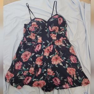 Flower print romper